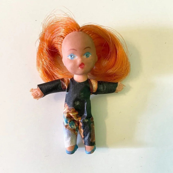 Vintage Liddle Kiddle Clone Doll Red Hair 2.5 Inch Tall - Picture 6 of 9